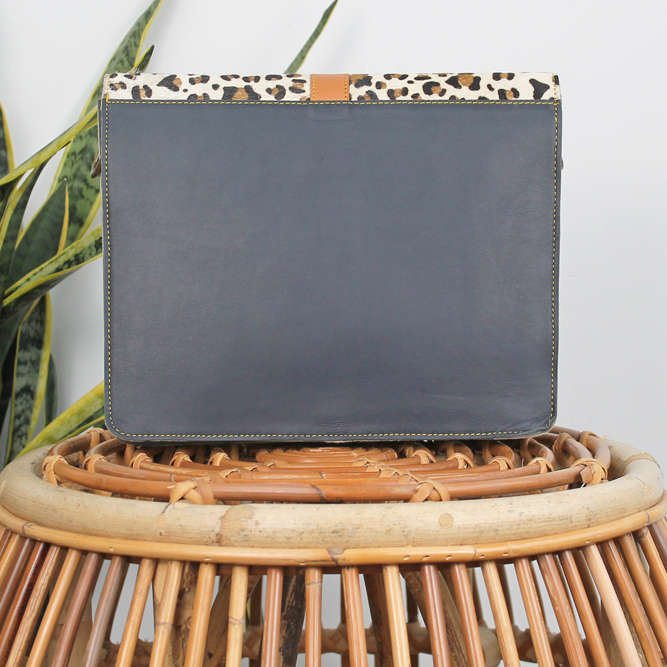 Tas Daya - Bruin panterprint | Leren dierenprint tas - Afbeelding 3