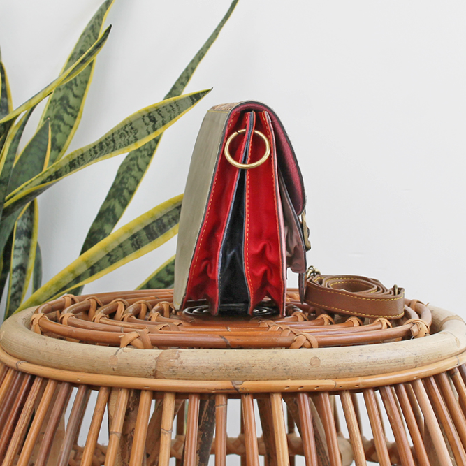 Tas Ameya - Roze / paars panterprint | Leren dierenprint tas - Afbeelding 4