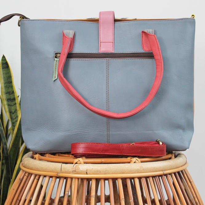 Shopper - Peach zebraprint | Unieke leren shopper - Afbeelding 3