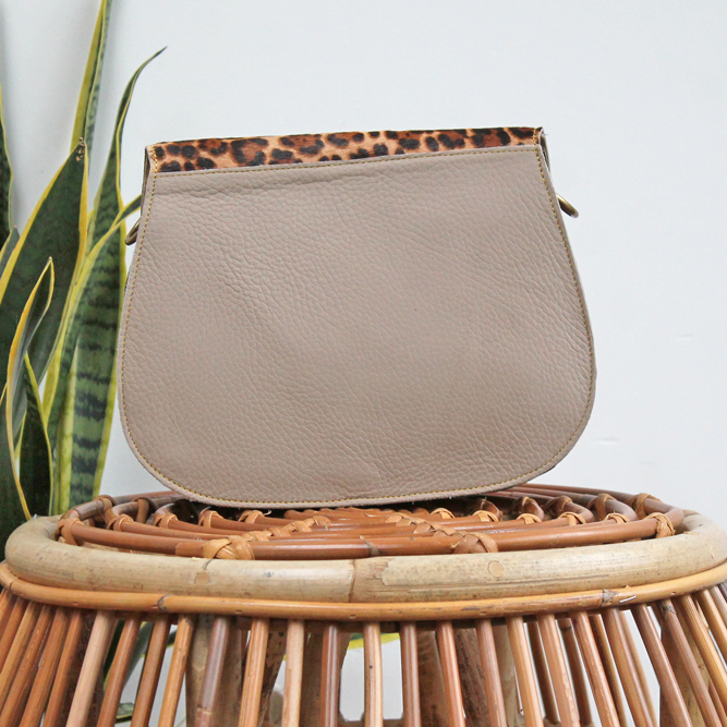 Tas Nila - Oranje / groen / panterprint | Leren dierenprint tas - Afbeelding 3